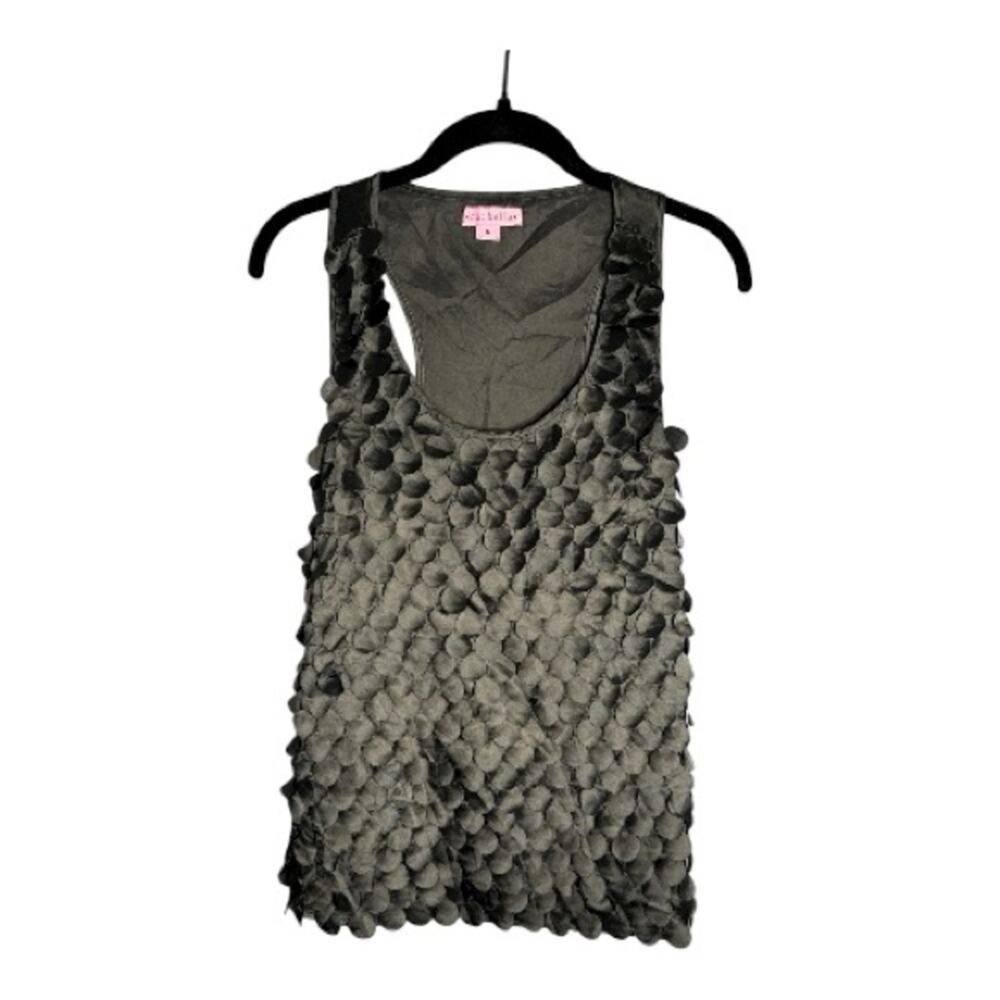 Rachelle Black Sleeveless Racerback Tank Embellished Small